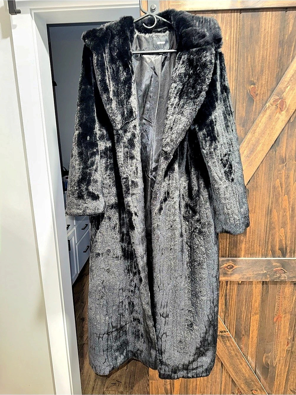 Express Soft Faux Fur Maxi Coat Black